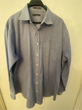 Damo Blue Check Long-Sleeve Dress Shirt